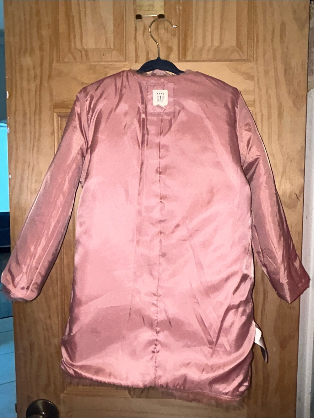 SOLD ♥️ GAP Girls Faux Fur Pea Coat in pink - Picture 8 of 8